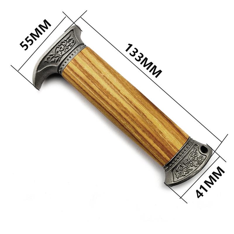 2 Types NO2 Size Natural Solid Wood Material Knife Handle With Steel Pommel Guard For Bowie Knives DIY Making Accessories Part