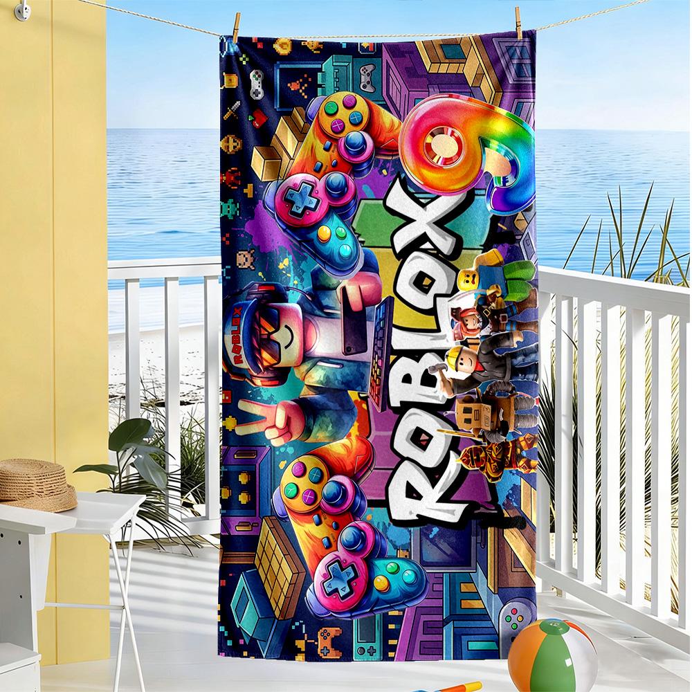 Roblox Beach Towel Super Soft & Absorbent Comfortable Lightweight Suitable for Swimming, Gym, Camping, Yoga Vacation