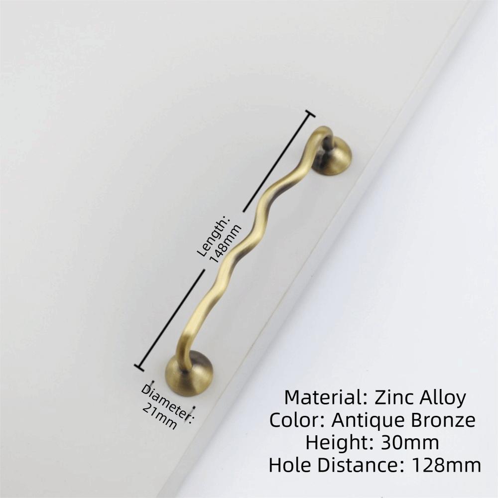 Wave Shaped Cabinet Door Handles Bright Silver Wardrobe Pulls Cabinet Bar Pulls  For Wardrobe