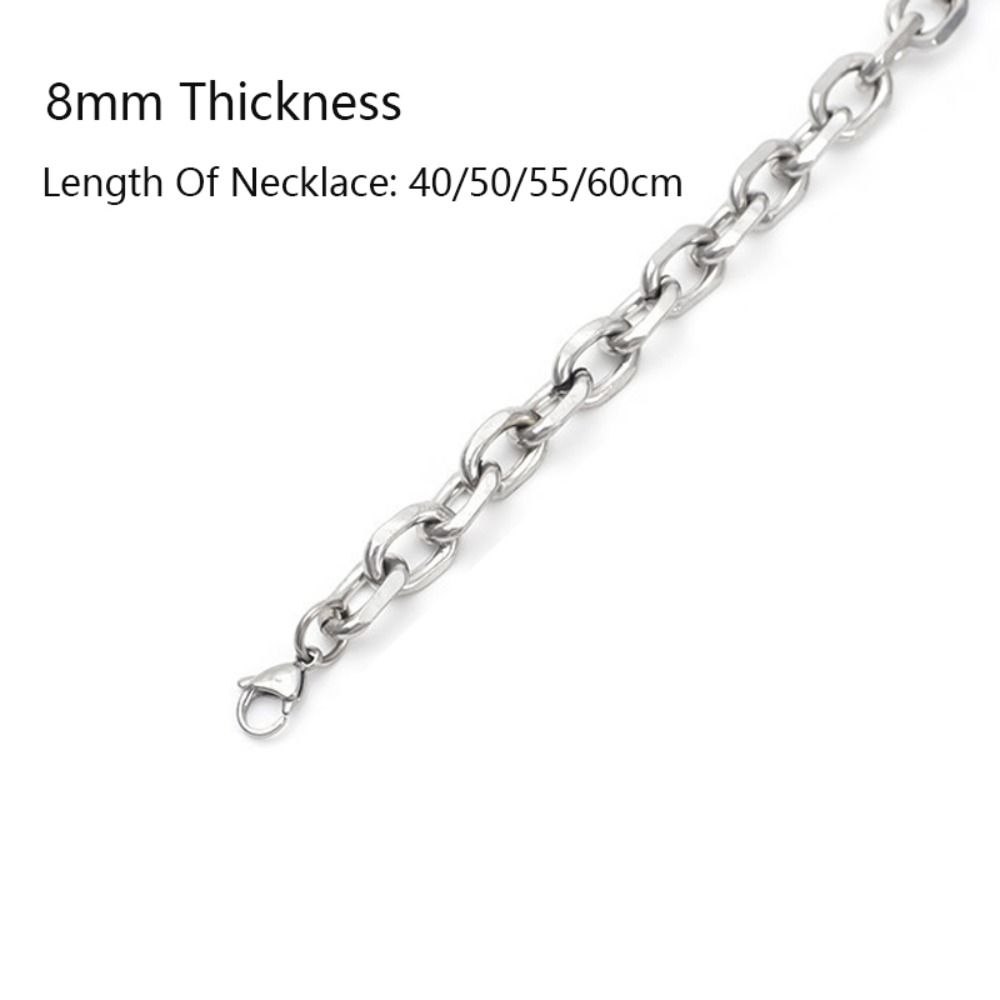 8mm Thickness Cable Necklace Stainless Steel Grunge Jewelry Punk Necklace Alternative Jewelry
