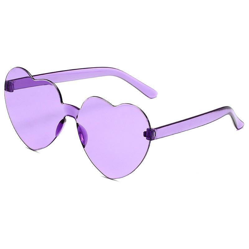 Peach Heart-Shaped Jelly Color Sunglasses: European & American Style
