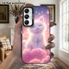 Phone Case: 2D Flat Samsung Galaxy A34 A35 M05 M06 S20 S22 S21 FE Plus 5G Protective Case, Couple Style, Cloud White Kitten, Christmas and Halloween G
