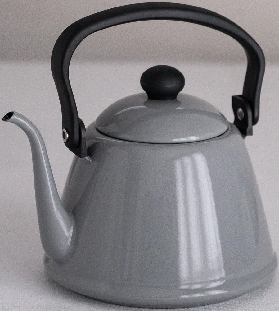 Nodahoro Drip Kettle II, Enamel, Induction Compatible, Heat Resistant, Gray, 2L, DK-200 GY