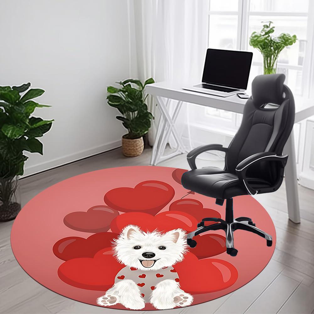 1PC Love Balloons Office Round Area Rug,  Mat Suitable ForOffice, Under Office Chairs Bedroom Living Room Home Decor, Room Deco