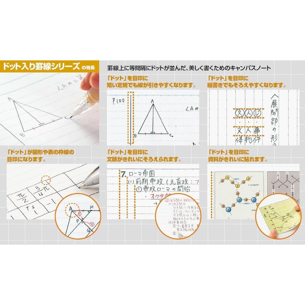 KOKUYO Campus Dotted Ruled A6 48 221BTN Notebook, Lines, Size, B-ruled, Sheets, No.