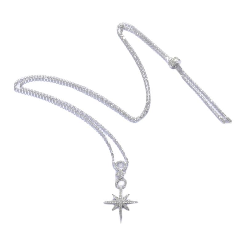 APM Monaco Six-pointed star circle adjustable 925 silver necklace women s silver AC6549OX