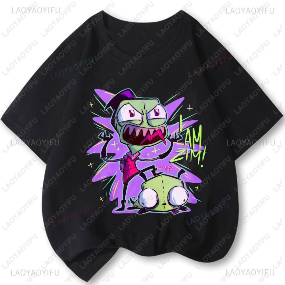 Invader Zim Grafik T-Shirts Unisex Unisex Cartoon TV Vintage Beliebtes Shirt Mode Kawaii Niedlich Kreativität Kurzarm-T-Shirts