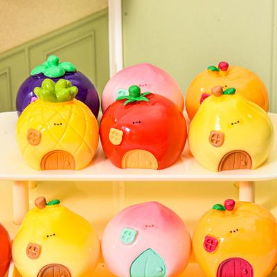 Yousheng Mini House Micro Landscape Decoration Cartoon Tiny Fruit Shaped House Miniature Resin Figurine for Plant Pot Fairy Garden Accessory