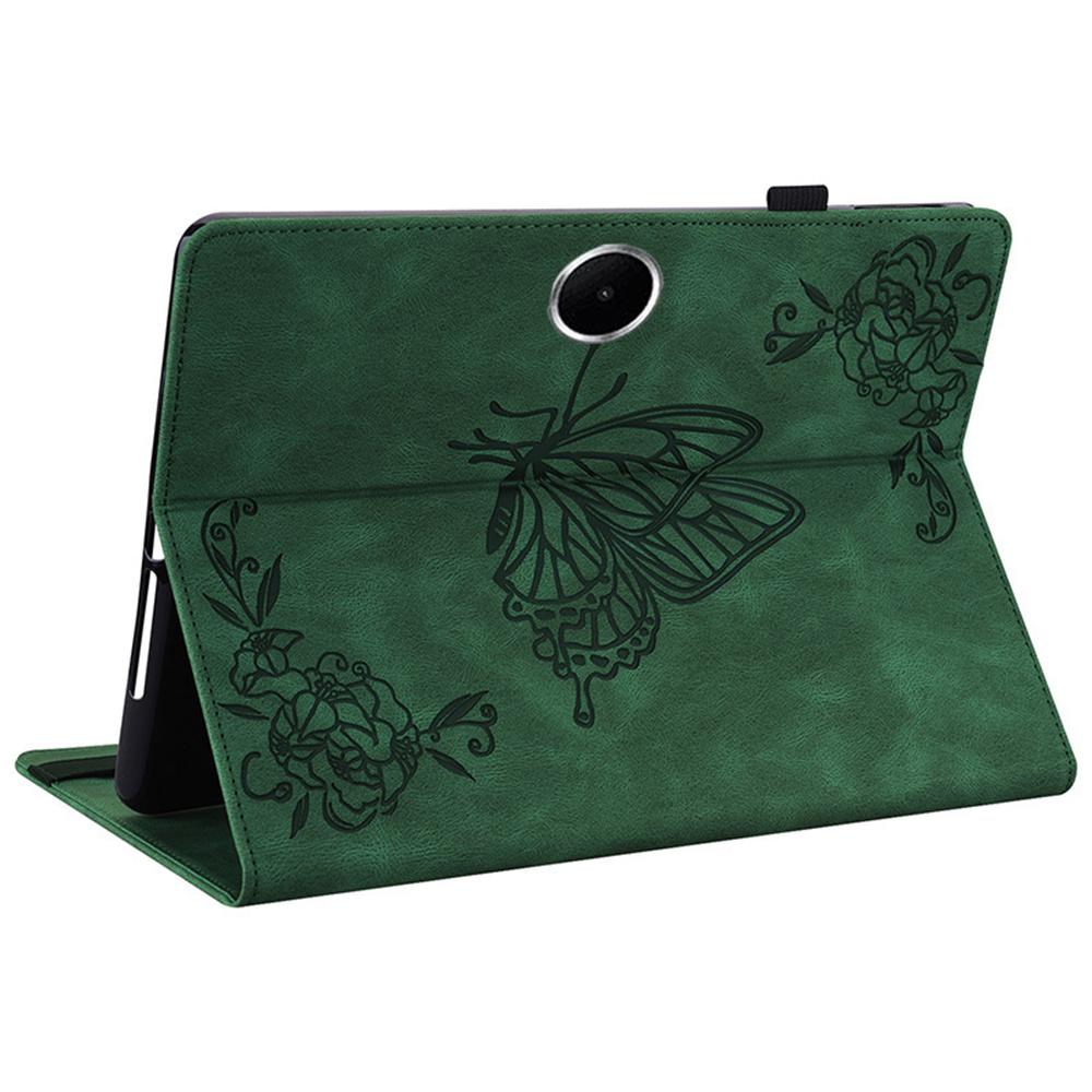 For Oppo Pad SE Case Butterfly Flower Imprint PU Leather Tablet Cover with Card Slots
