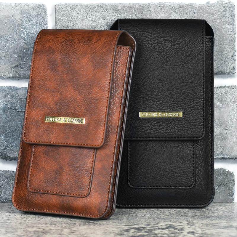 Мужская двухслойная сумка для мобильного телефона, зажим для ремня ...