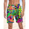Novelty Men's Shorts Swim Beach Shorts 3D Color Abstract Art Print Surfboard Shorts Swim Trunks Men's and Women's Shorts