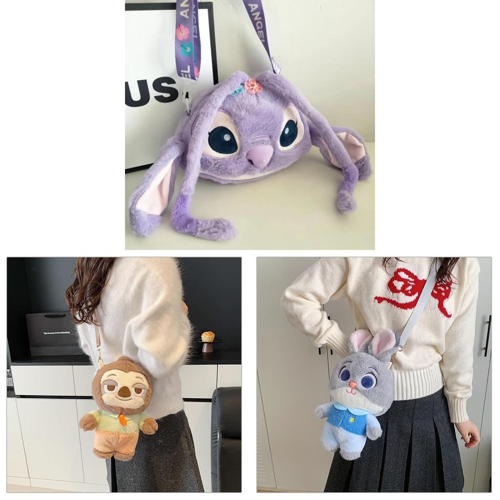 Zootopia Plush Bunny Tote Bag With Zipper Closure For Casual Day Use