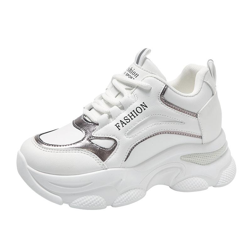 Korean version of platform white shoes 2025 spring fashion new dad shoes women's ins tide increases casual sports single shoes women