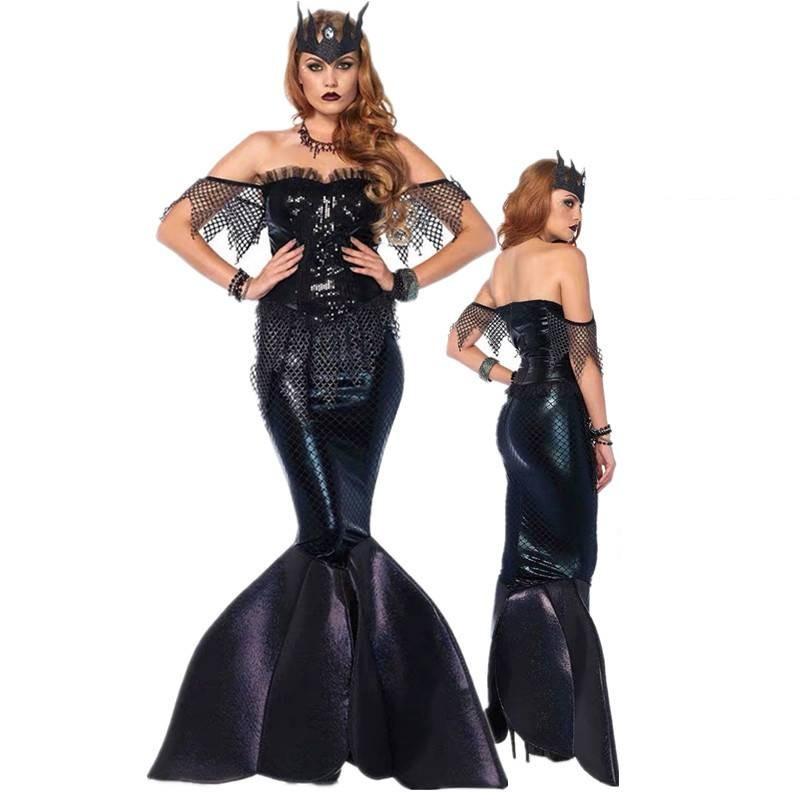 Heißes Filmthema Meerjungfrauen-Prinzessinnenkostüm Langes Kleid für Bühnenauftritt und Rollenspiel