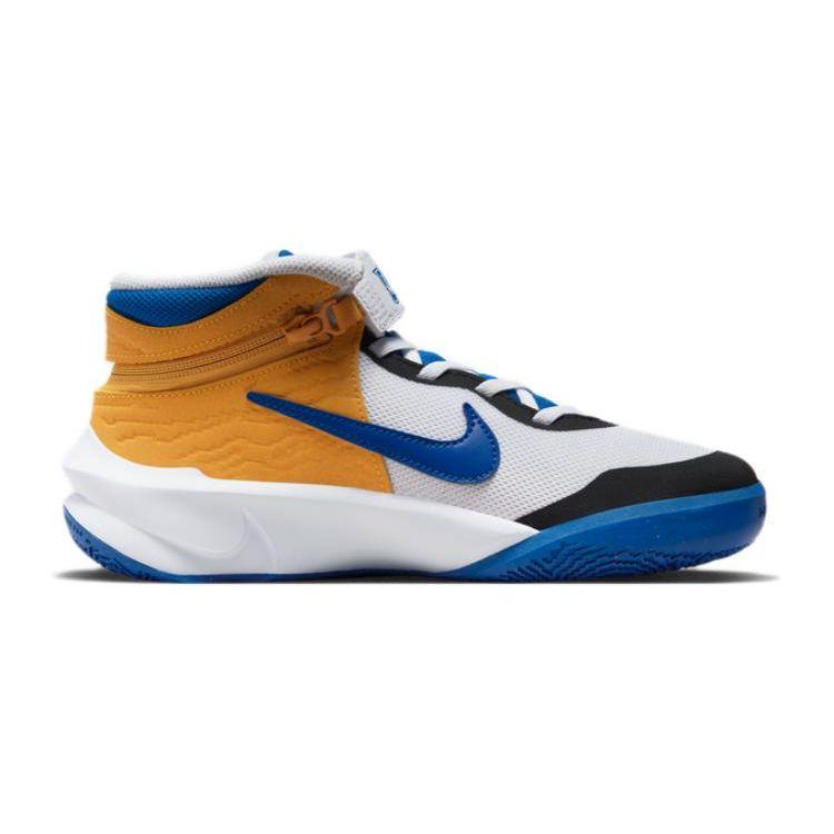 Nike Team Hustle D10 FlyEase White Game Royal Big Kids Basketball Shoes DZ2760-141