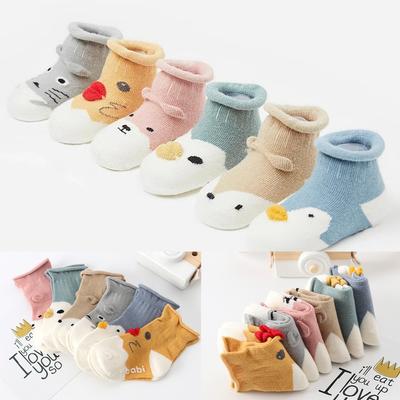 Kids Infant Toddler Baby Boys Girls Cartoon Animals - Knitted Warm Socks