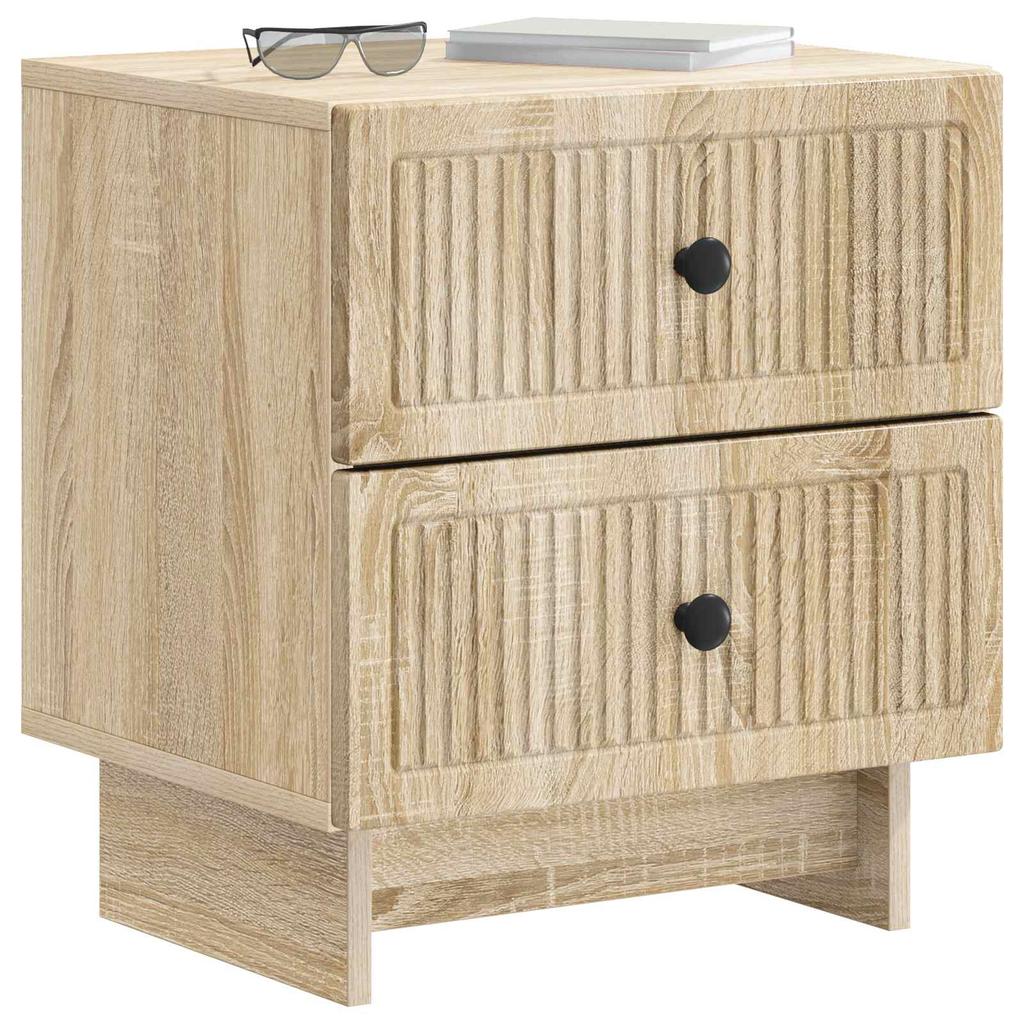 Nightstand Set 2 pcs Sonoma Oak Finish 43 x 34.5 x 47.5 cm Particleboard