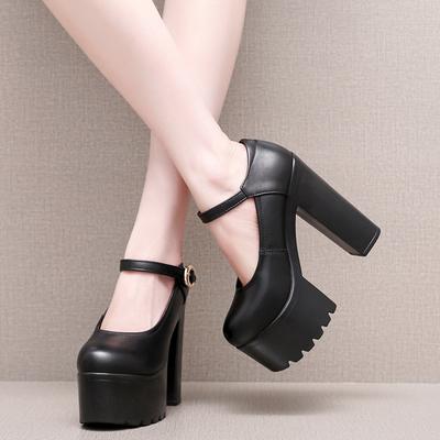 10cm 14cm Kleine Größe 32-43 Sexy Flach Dick klobige Plateau-Schuhe Damen 2026 Frühling Block High Heels Schuhe Kleid Modell Party