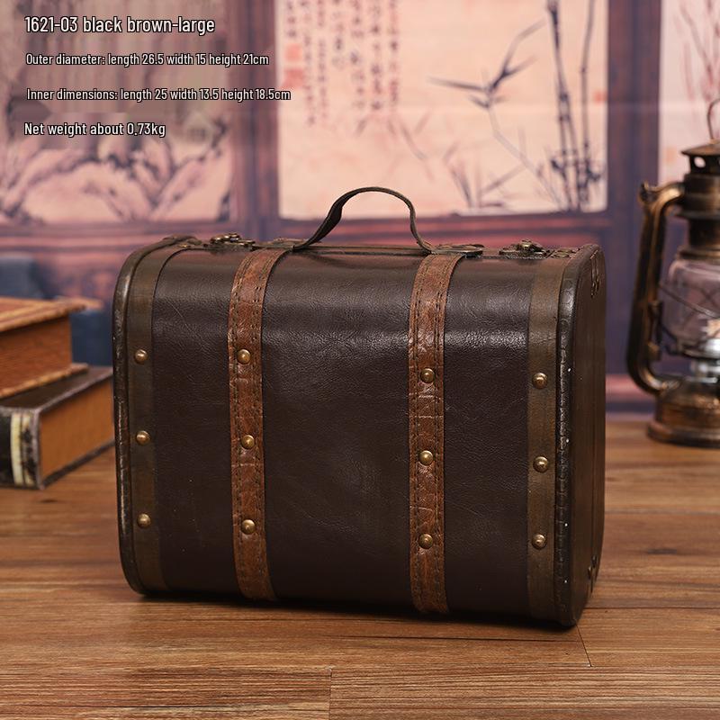 European Antique Wooden Handbag Prop Box