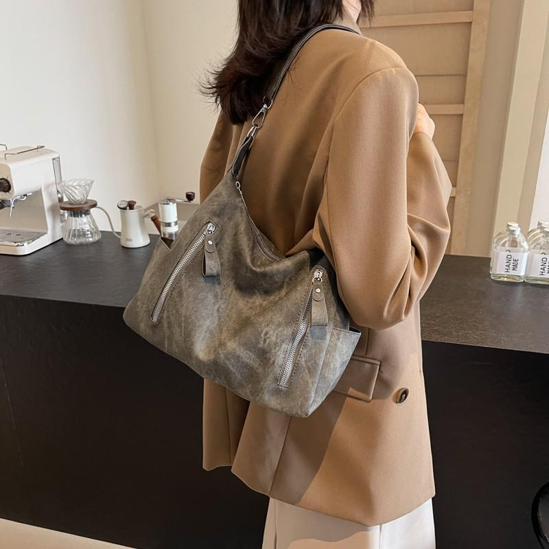 2025 Spring/Summer New Large-Capacity Women's Suede Shoulder and Crossbody Tote