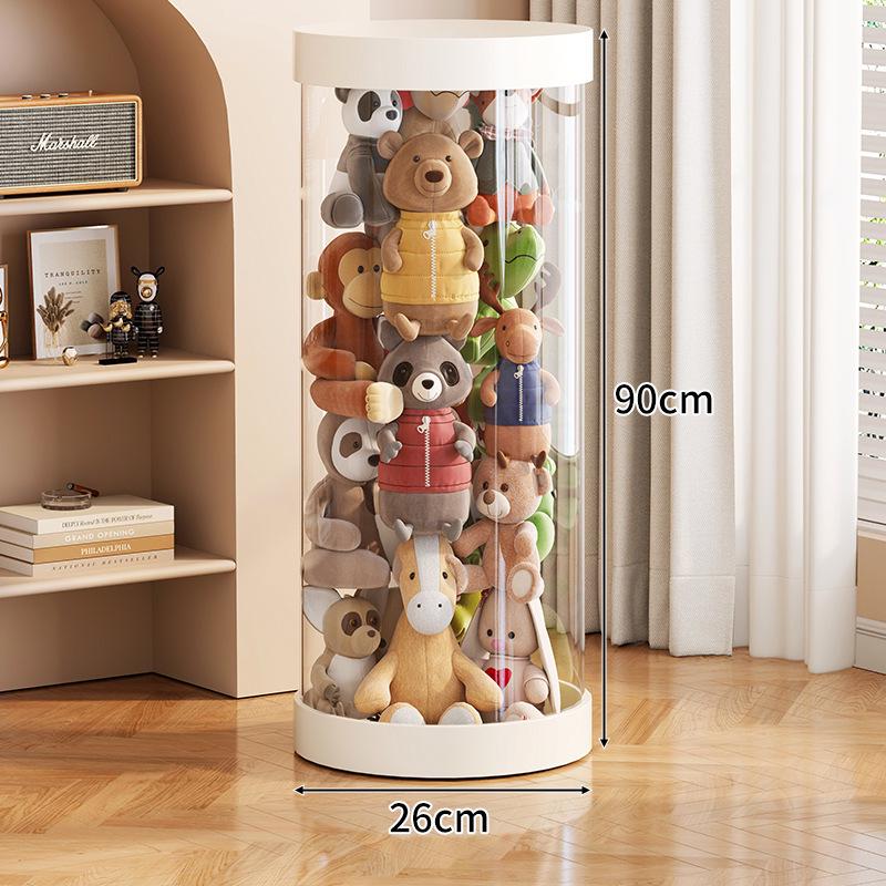 Large Capacity Transparent Toy Storage Bucket for Dolls and Plush Toys