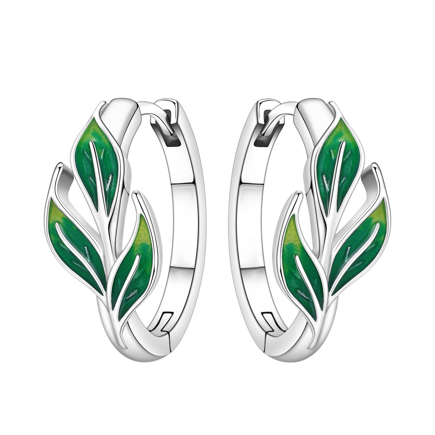 Exquisite Fashion Women s Trendy Zircon Copper Silver Plated Gradient Green Enamel Butterfly Hoop Earrings Minimalist Nature