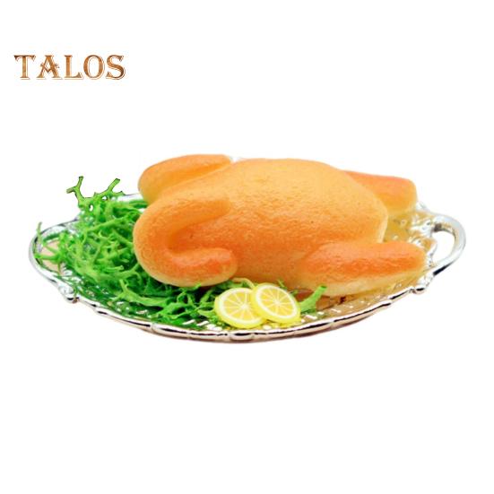 

Миниатюрная жареная курица, реалистичная рождественская жареная курица на тарелке, аксессуары для кукол, миниатюрный набор игрушек с едой для украшения обеденного стола для кукол