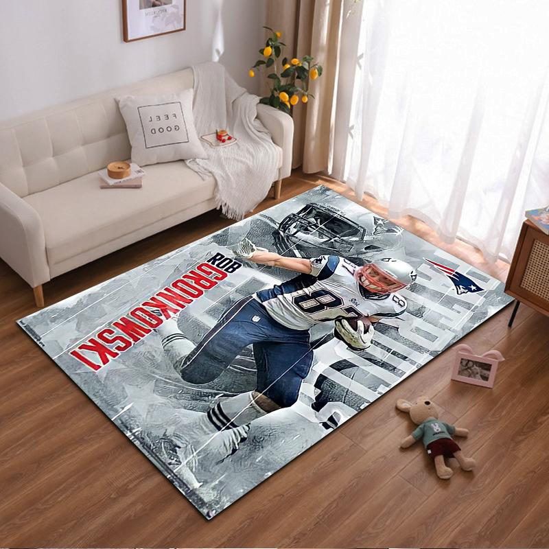 "American Football Player Sports Rug Decor Non-slip rug suitable for living room and bedroom sofas."