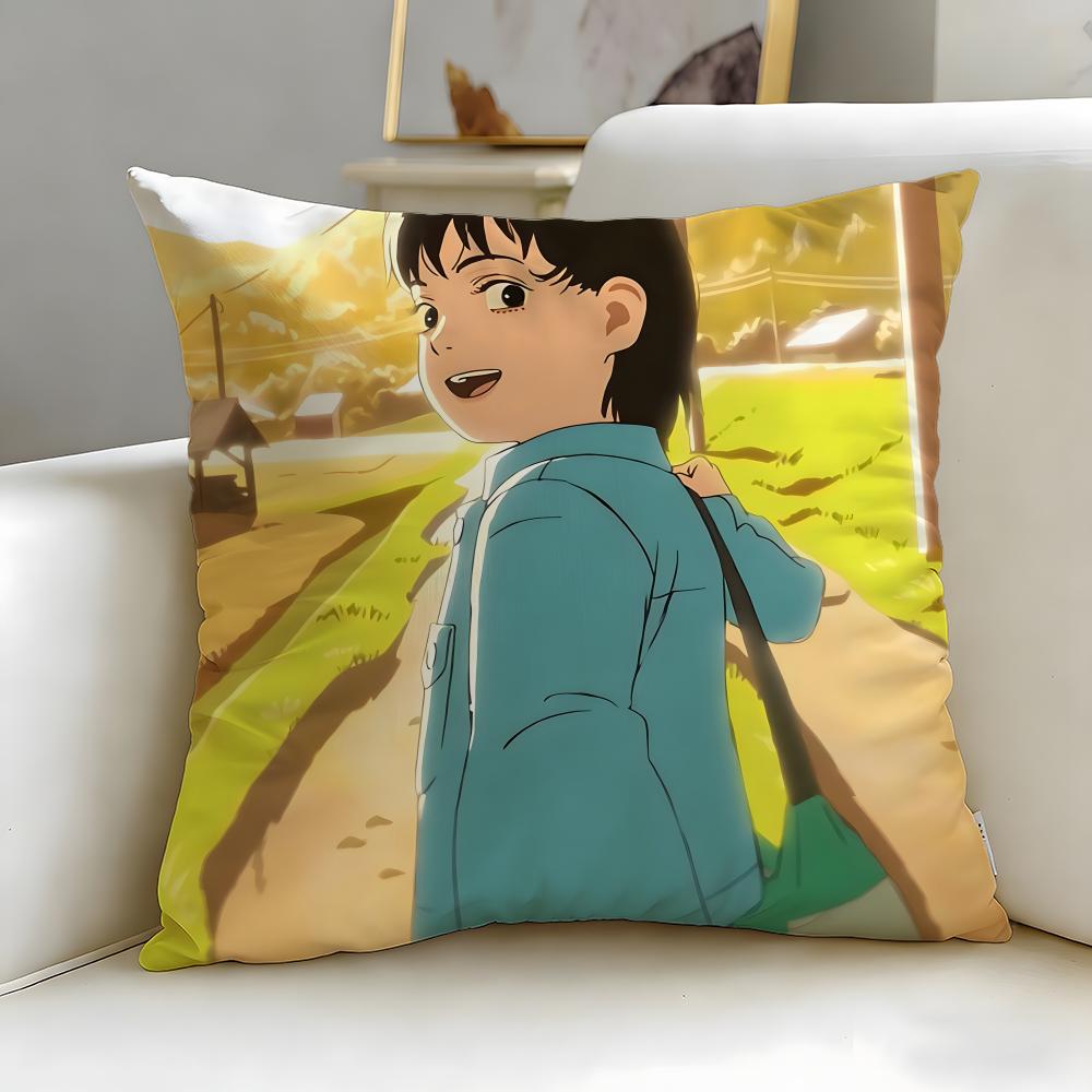 anime Look Back Cushion Cover Soft & Easy-Wash Pillow Case – Versatile for Couch, Bed, Travel and Office