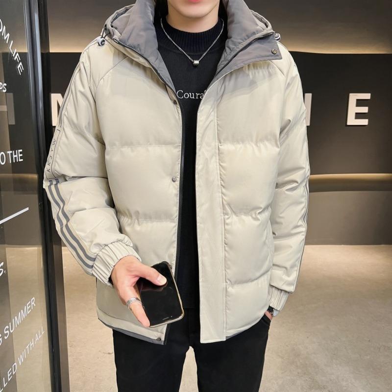 - Padded Clothes Men's Winter Loose Waterproof Thickened Padded Jacket Casual Short Bread Clothes Hooded Padded Clothes Cold Protection