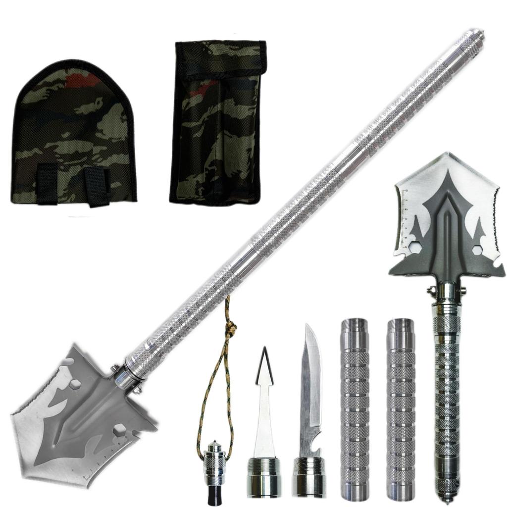 AGOSELVA Foldable with High Lightweight Car Snow Mud Disaster Emergency Includes Storage Outdoor Use Multi-Purpose Shovel, Three-Section Handle,