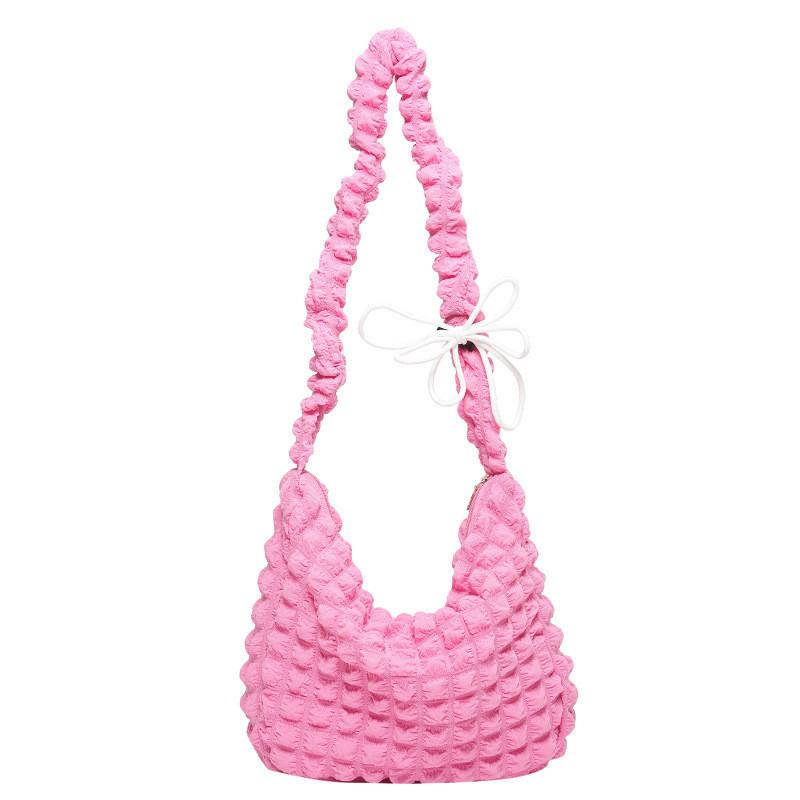 Fashionable Street Style Canvas Shoulder Bag Women 2024 Handbag Bucket Bag Chic розовый