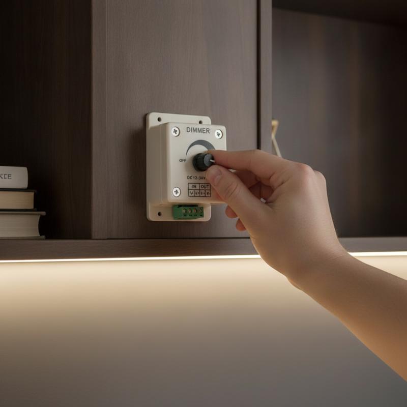 8A Adjustable Single Color Knob Dimmer Dc 12V 24V Led Rotary Wall Dimmer Switch Lamp Bulb Strip Driver Led Controller Dimmers