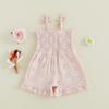 Citgeett Summer Kids Toddler Baby Girls Romper Daisy Print Bow Sleeveless Jumpsuit Pink Blue Clothes