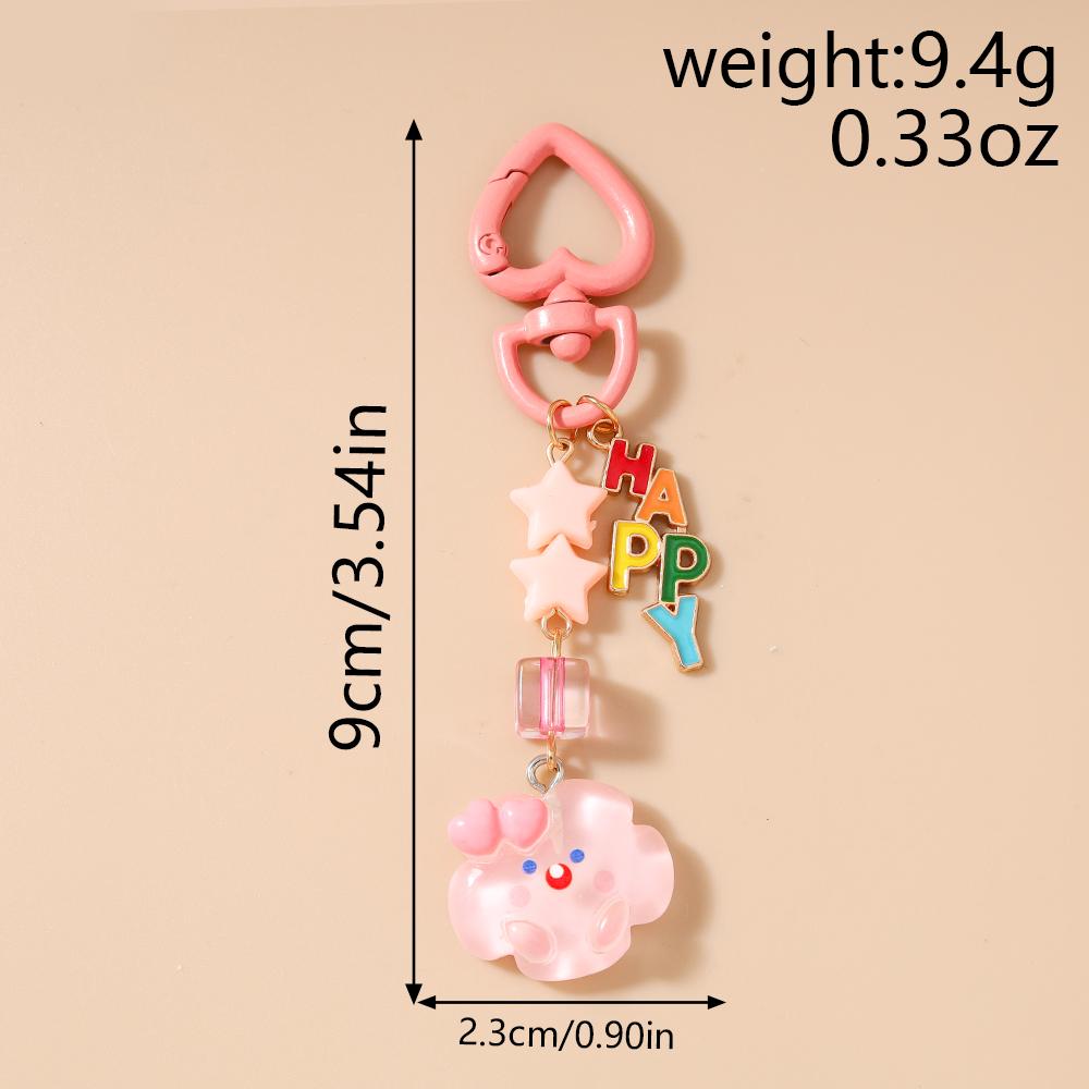 Aihua Cute Kawaii Happy Clouds Keychain for Women Girls Kids Handbag Pendants DIY Sweet Stars Cloud Key Ring Jewelry Gifts