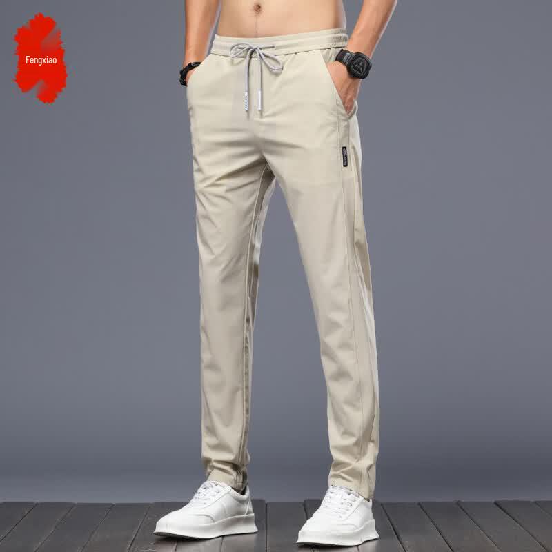 Men s Ice Silk Quick-Dry Slim Fit Casual Trousers 33