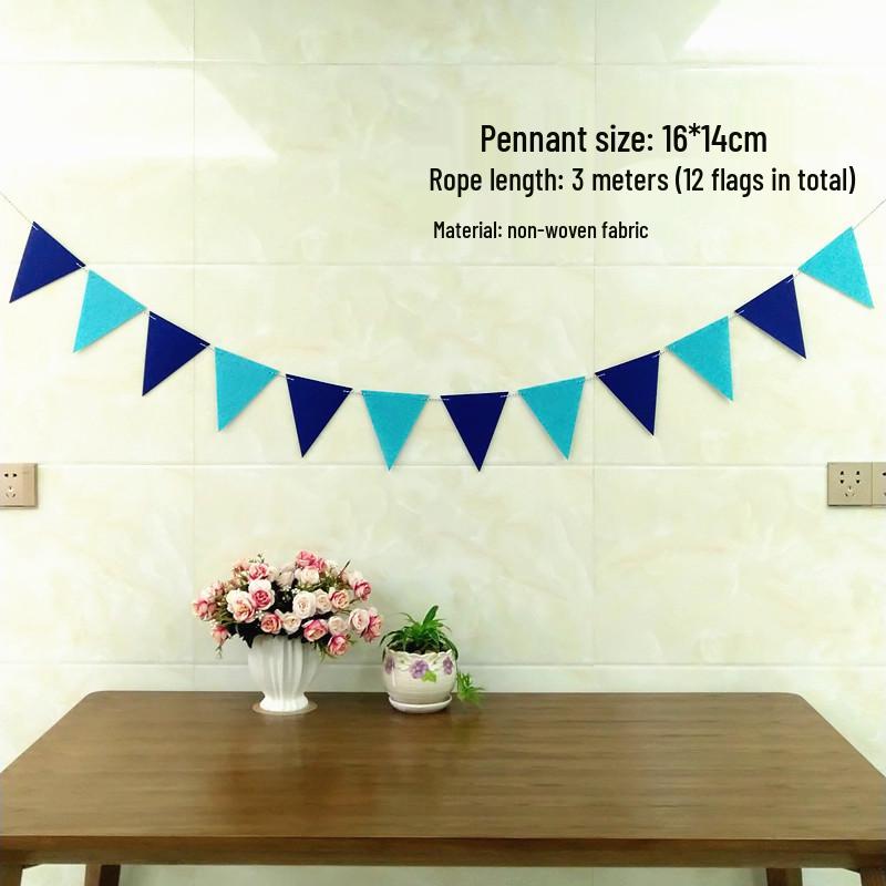 Outdoor Kindergarten Festival Flag Decoration - Non-woven Fabric Pull Flower Pennant
