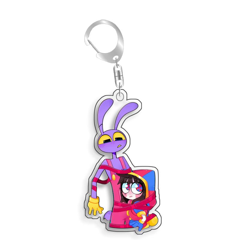 For The Amazing Digital Circus Jax Pomni Ragatha Gangle Acrylic Selfmade Cute Cartoon Anime Keychain Pendant Toy Gifs 5cm