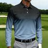 Men's Long Sleeve Casual Printed Sport Shirt with Turn-Down Collar and Single Breasted Front