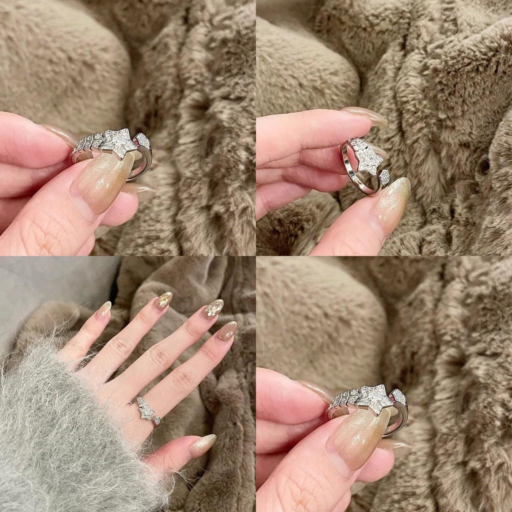 Süßer und niedlicher verstellbarer Zirkon-Sternring für Damen Stylischer Schmuck für den Alltag
