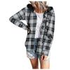 Fashion Women's Printed Casual Hooded Breasted Long Sleeved Shirt Coat