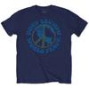 John Lennon T-Shirt Weltfrieden Vintage Logo Offiziell Herren Marineblau M