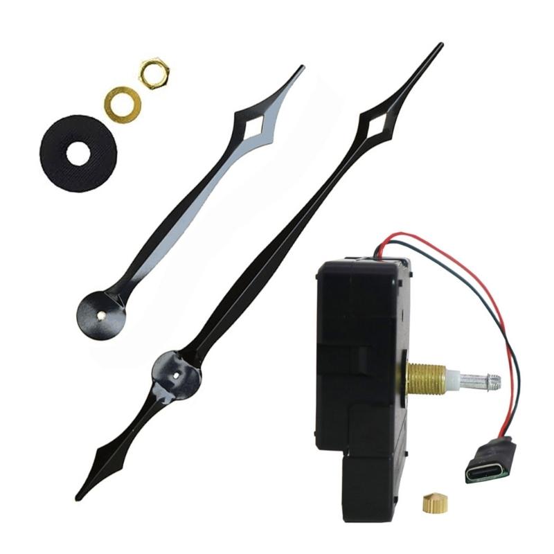 Clock Component Set with Extended Power Cable USB Plug Clock Movement Mechanism Kits Clock Hands Clocks Repair Tool