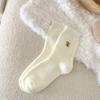 Plush Socks Women's Autumn and Winter Cartoon Embroidery Thickened Warm Home Floor Socks Confinement Socks Winter Sleep Socks