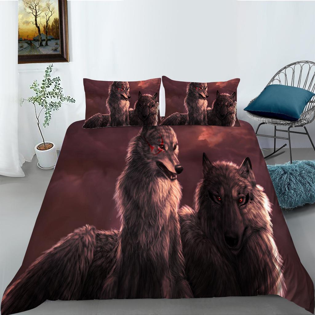 Shopify Can Wolf Series Bedding Two Or Three Pieces Polyester 3D Digital Printing