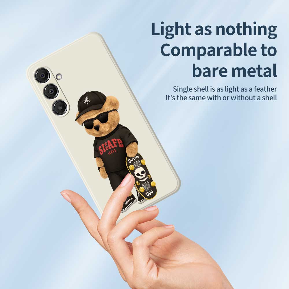 For Samsung Galaxy A16 5G/4G Case Cool Bear Pattern Printing Straight Edge TPU Phone Back Cover