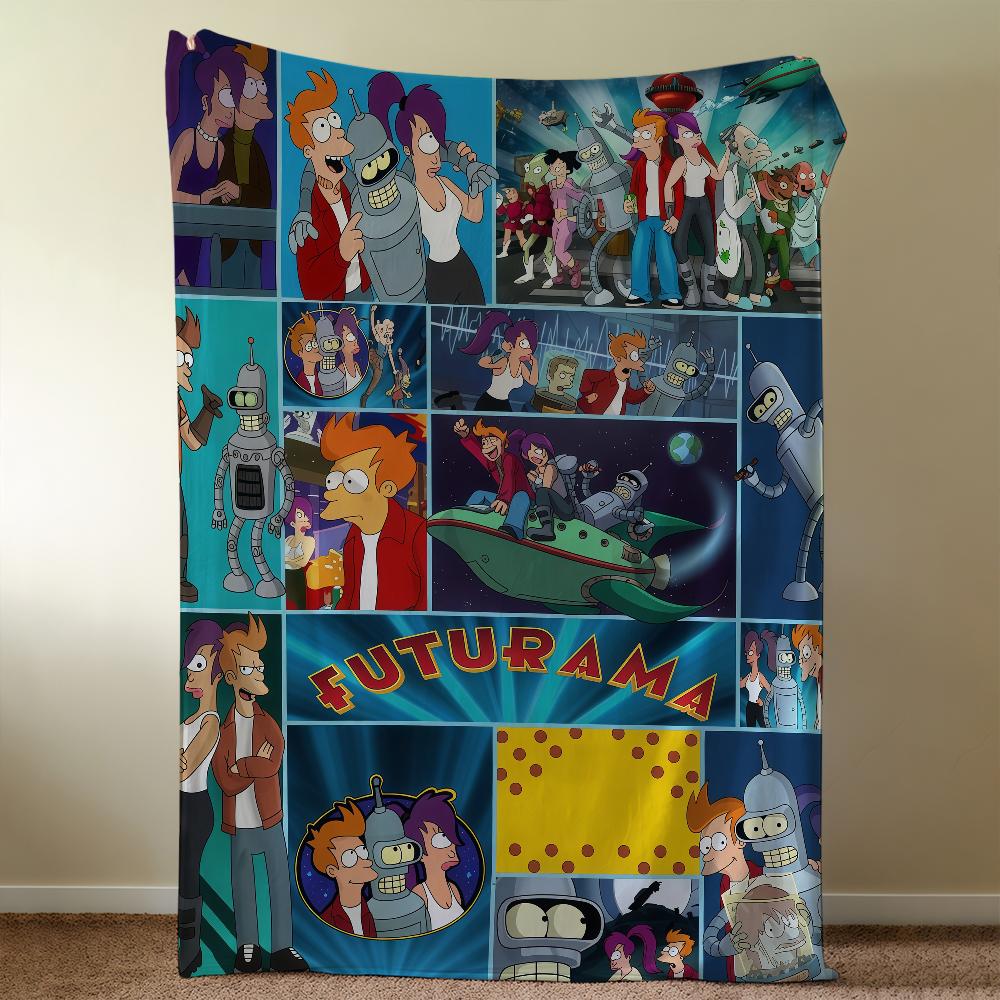 Blanket Throw Super Cosy Plush F-FuturamaS-ES Living Room Sofa Couch Childish CARTOON Birthday Gifts