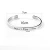 Open Titanium Steel Bracelet, Smooth Surface, C-shaped Hand Ring, Engraved with Words, Stainless Steel Jewelry Accessory