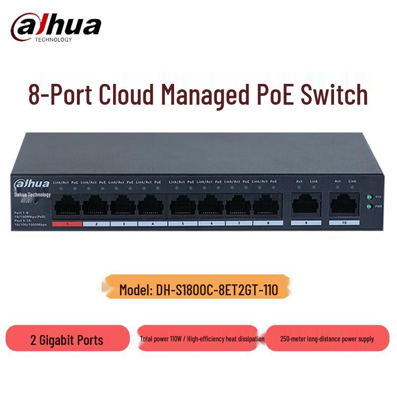 Dahua 8-Port PoE Cloud-Managed Ethernet Switch