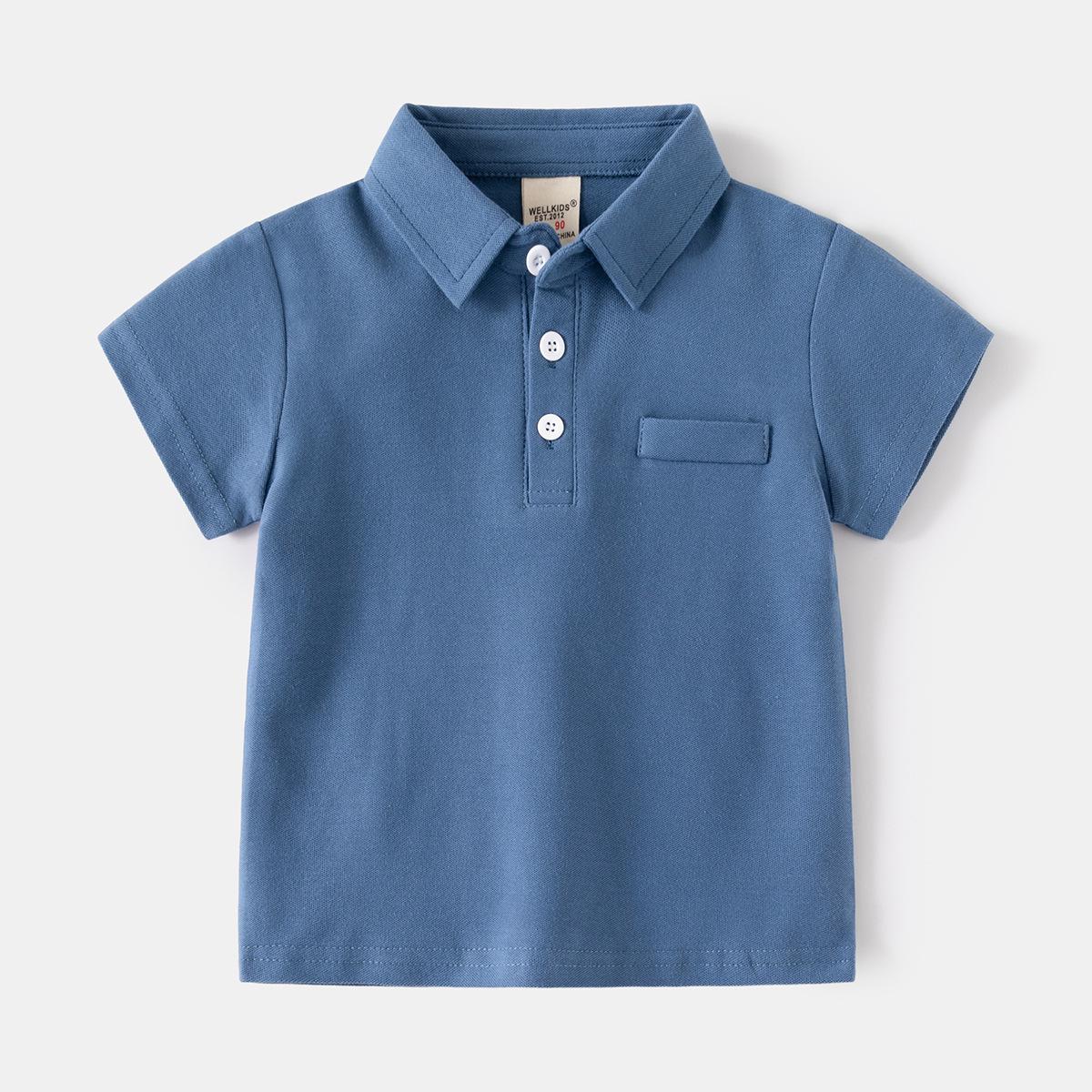 

Дитяча бавовняна футболка-поло з коротким рукавом - Корейський стиль для хлопчиків та дівчаток, Літній універсальний топ 120 cm